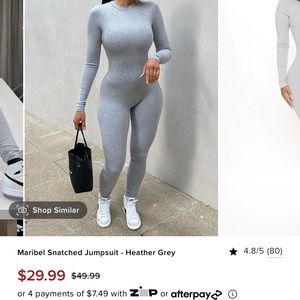 Fashion Nova Grey Maribel snatched jumpsuit. It is a size M. Never been worn.